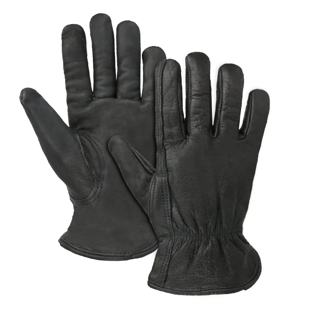 (12 pair pack) Water Resistant Fleece Lined Top Grain Cowhide Leather Work Gloves