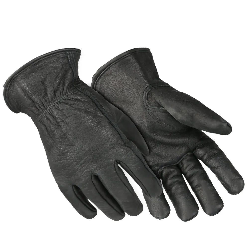 (12 pair pack) Water Resistant Fleece Lined Top Grain Cowhide Leather Work Gloves