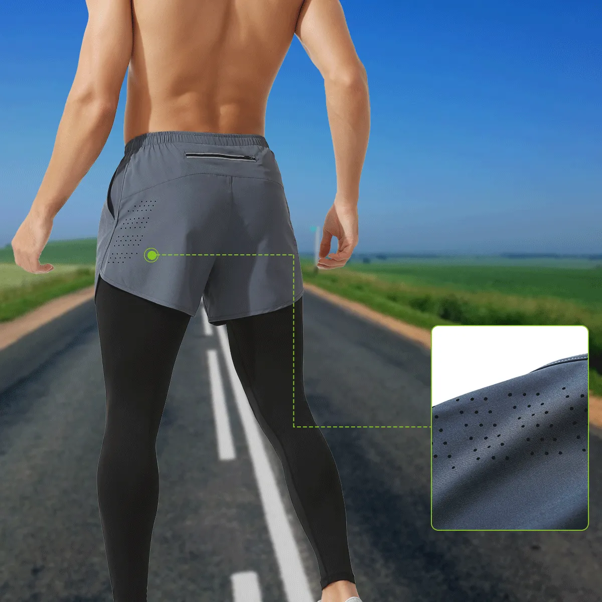 2-in-1 Fitness Running Leggings