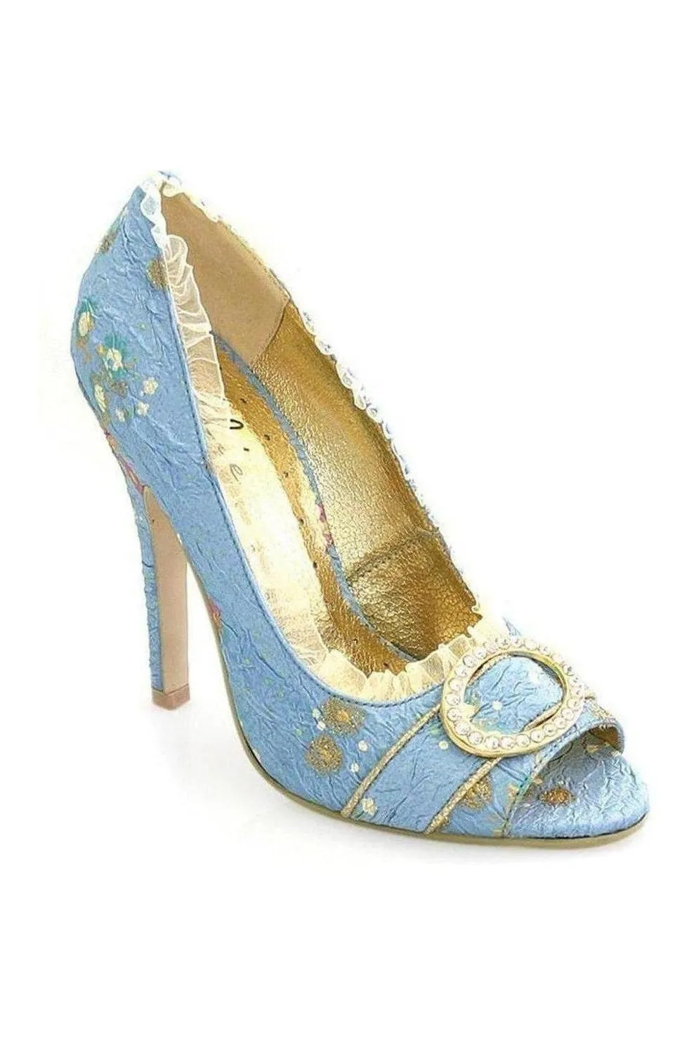 418-TORI Costume Pump | Blue Fabric