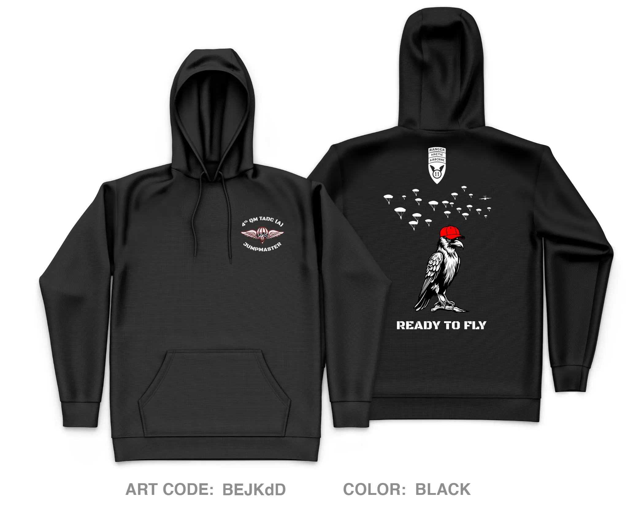 4th QM TADC (A) Jumpmaster Ranger Core Men's Hooded Performance Sweatshirt - BEJKdD