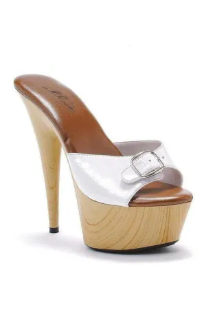 609-BARBARA Platform Slide  | White Patent