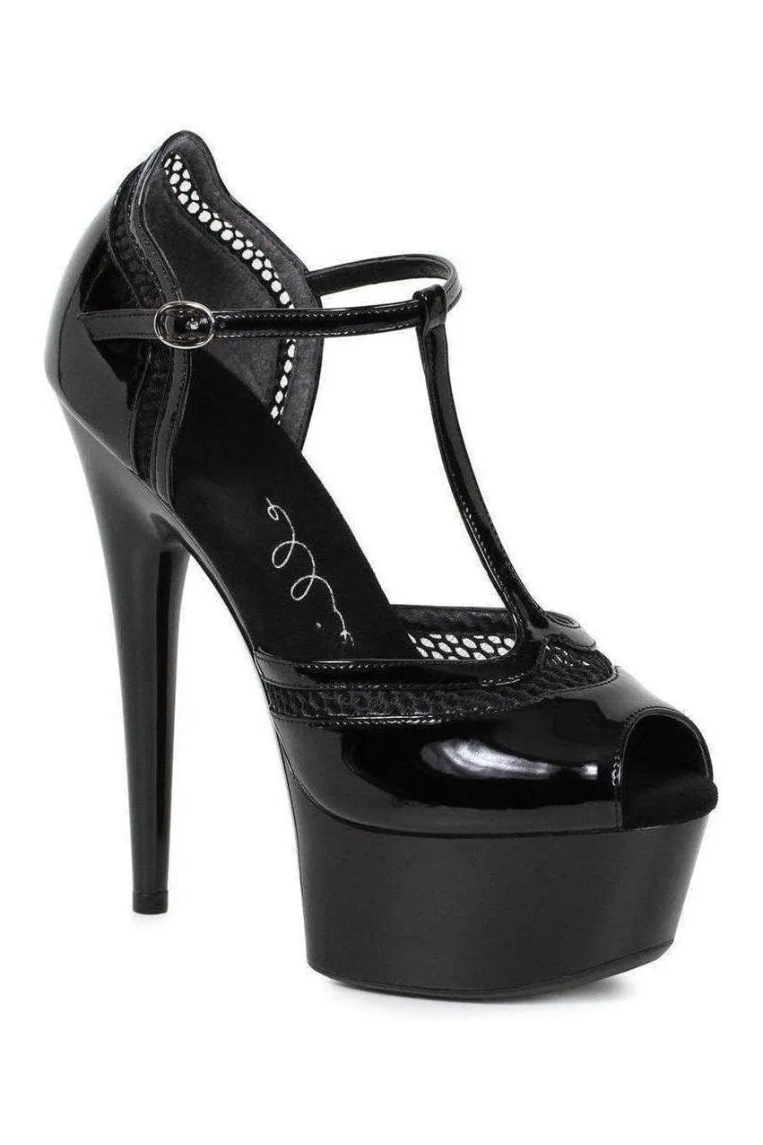 609-HAILEY Platform Pump  | Black Patent