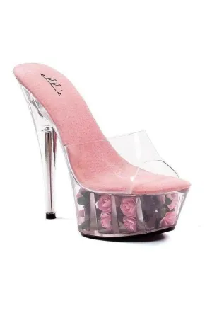 609-ROSES Platform Sandal  | Clear Vinyl