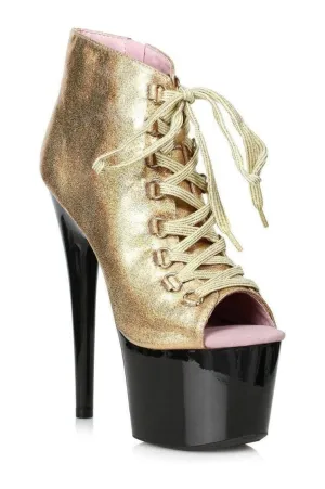 709-ZAYLEE Stripper Bootie | Gold Glitter