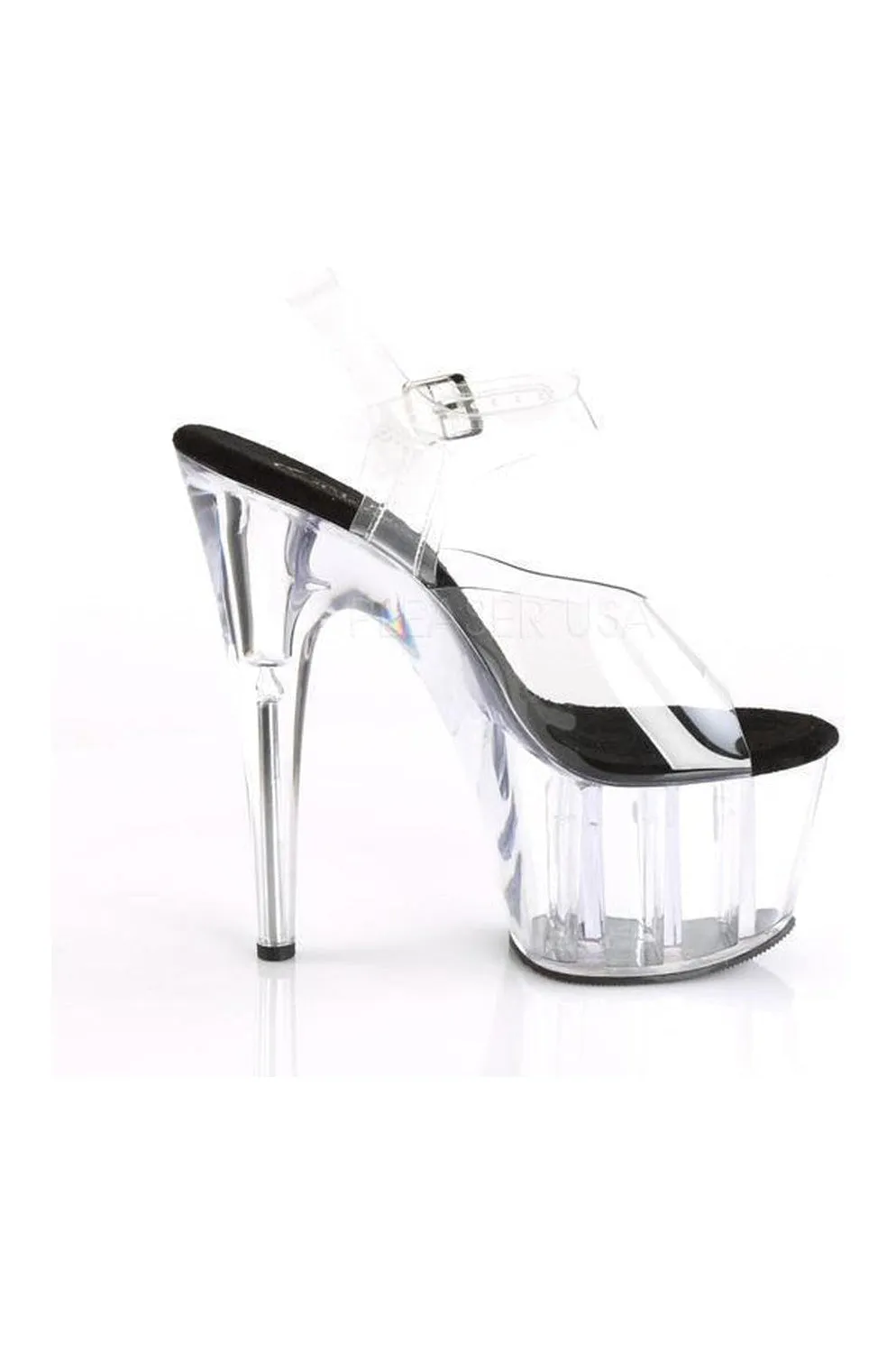 ADORE-708 Platform Sandal  | Clear Vinyl