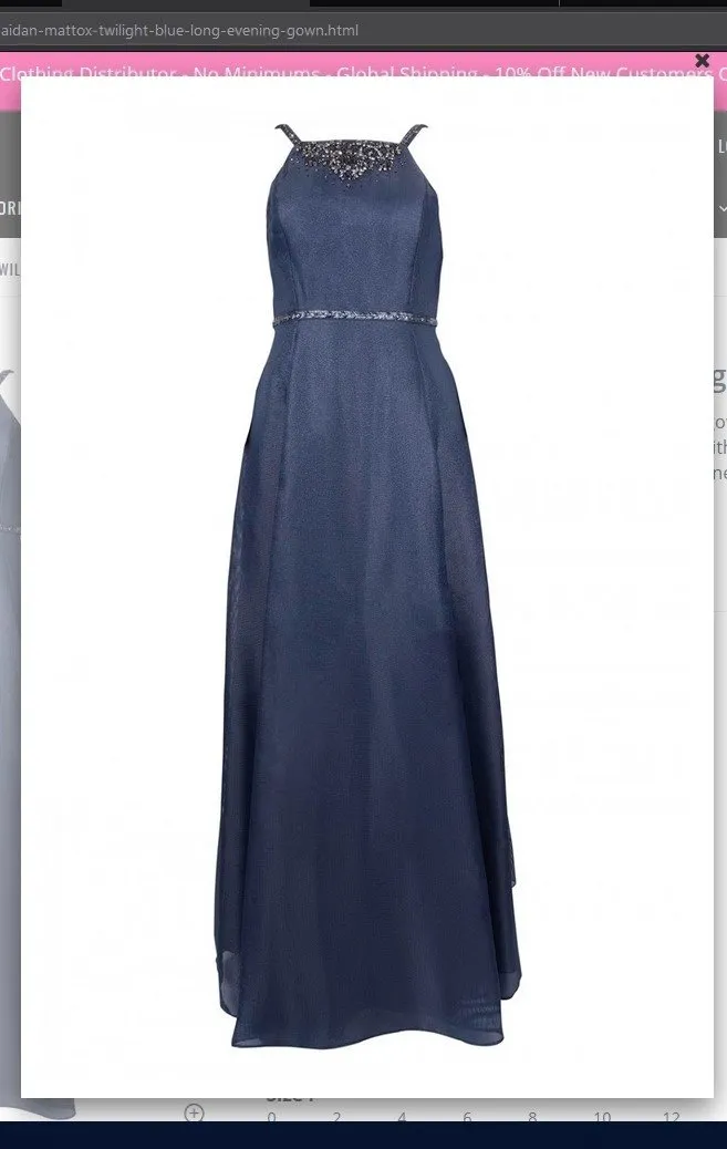 Aidan Mattox MD1E202540 Twilight Blue Long Evening Gown