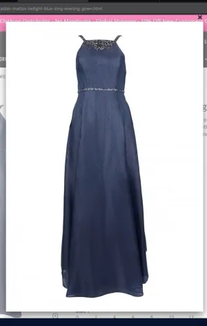 Aidan Mattox MD1E202540 Twilight Blue Long Evening Gown