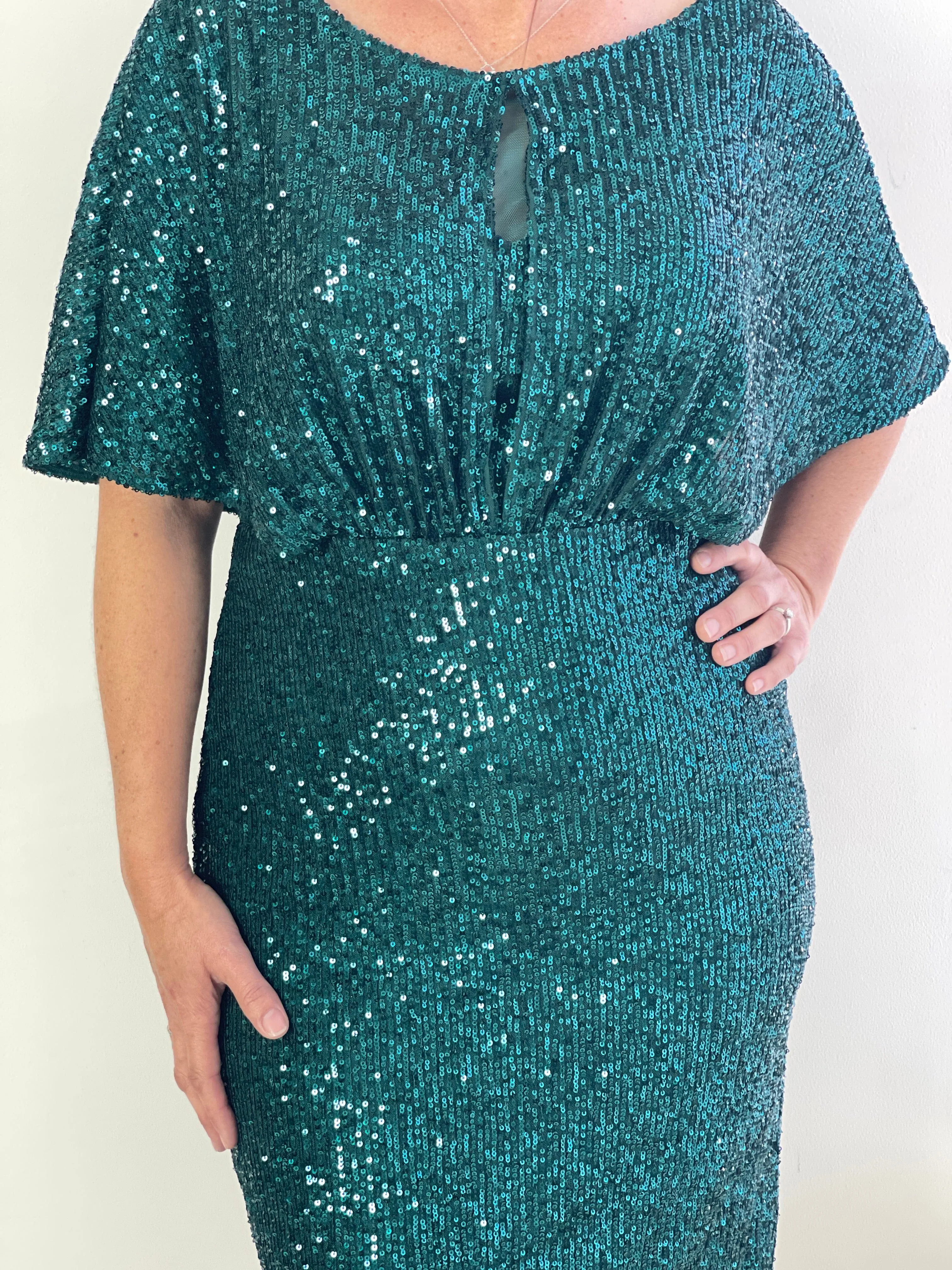Aldoga Emerald Sequin Dress