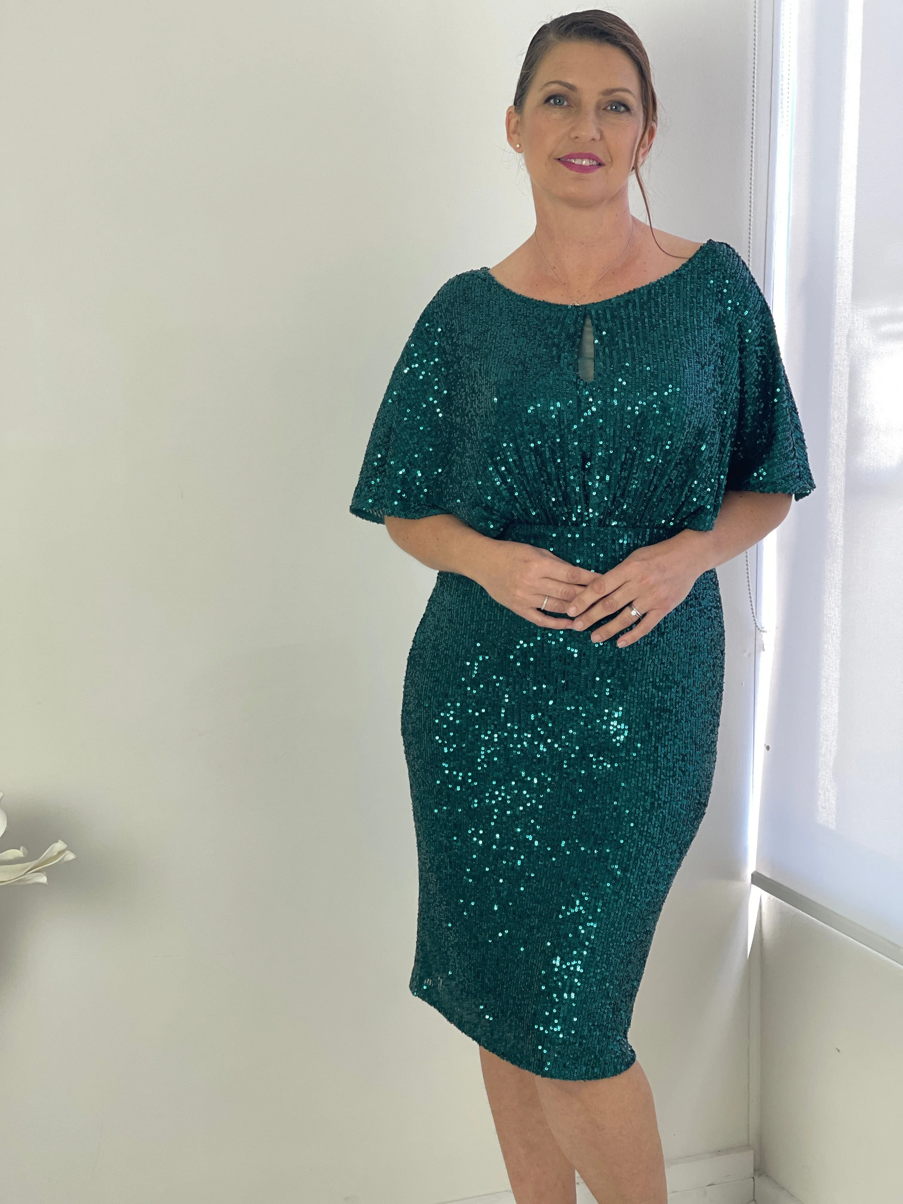Aldoga Emerald Sequin Dress