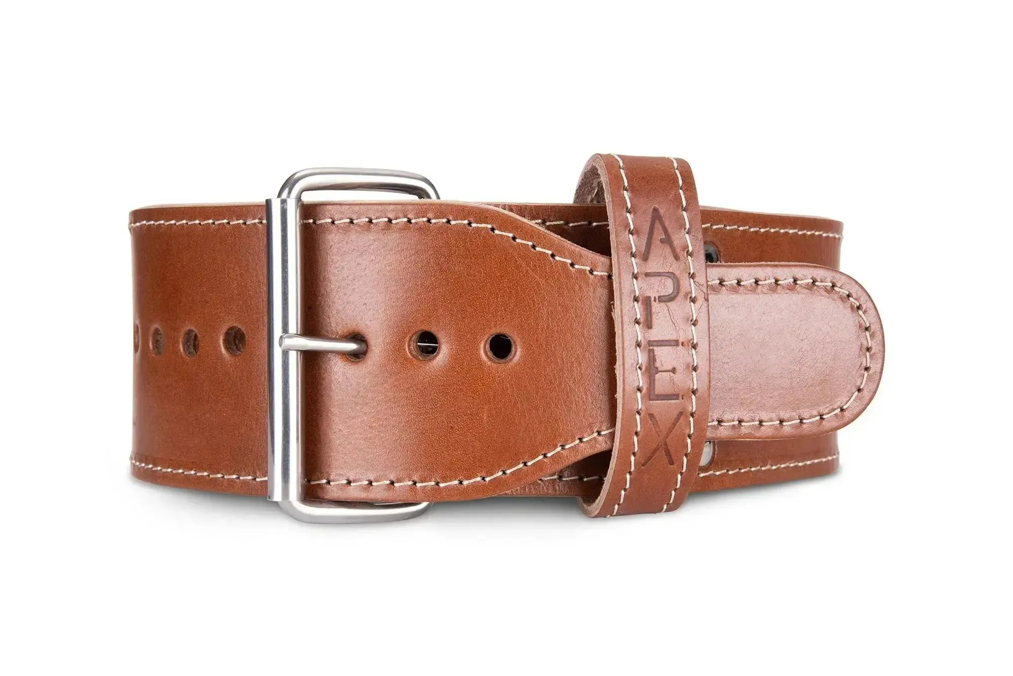 Apex 4 Inch Brown Powerlifting Single Prong Belt