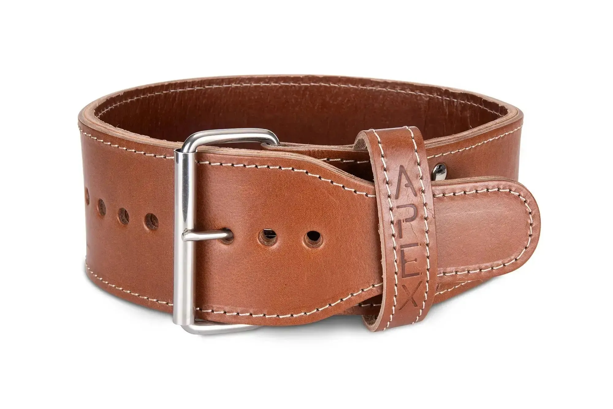 Apex 4 Inch Brown Powerlifting Single Prong Belt