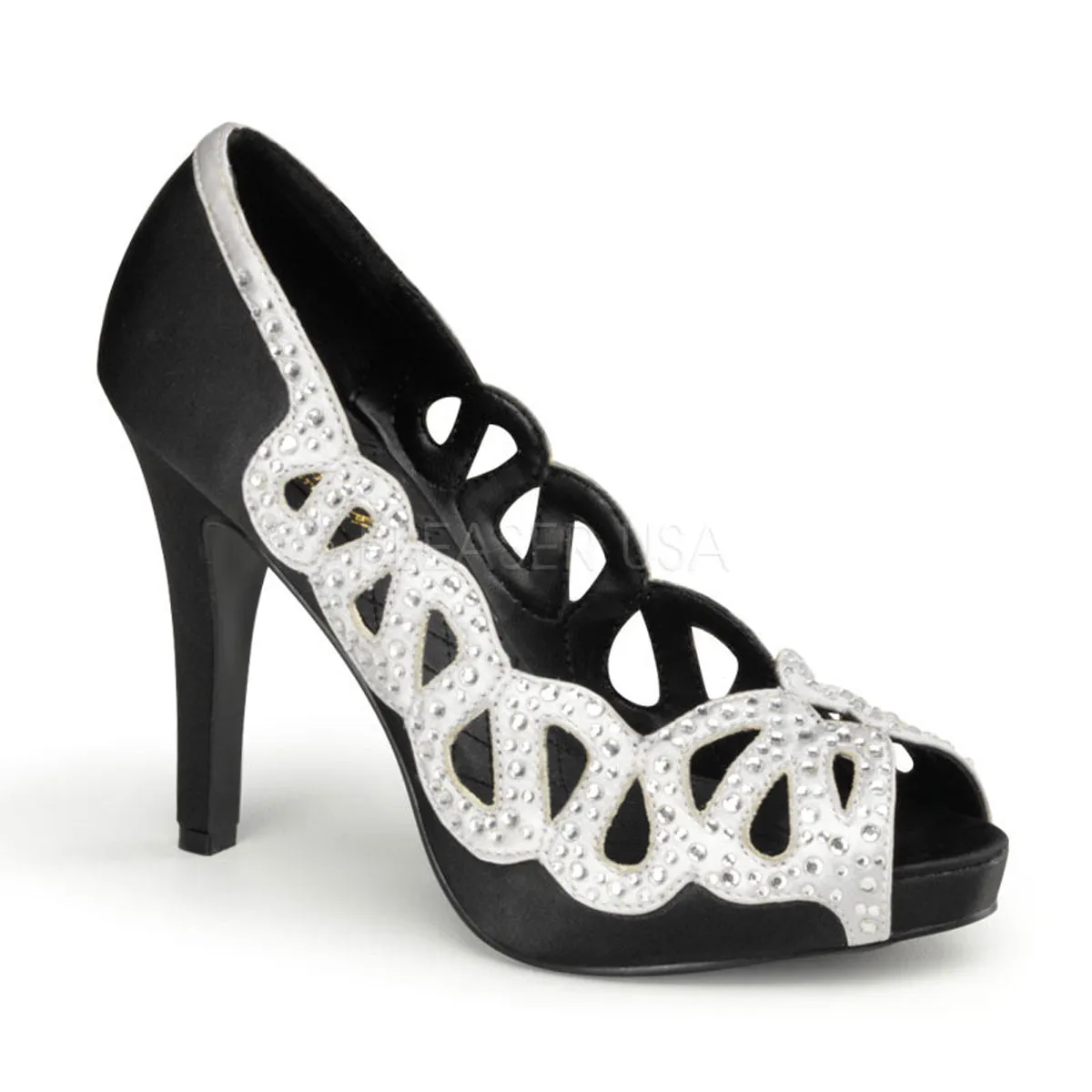 AVA-12  Black-Silver Satin