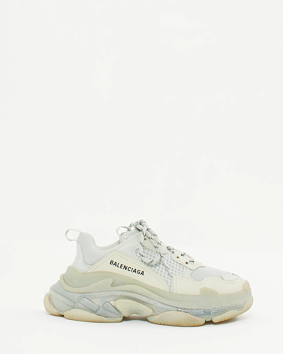 Balenciaga Grey Fabric/Leather Triple S Women Sneakers -  38
