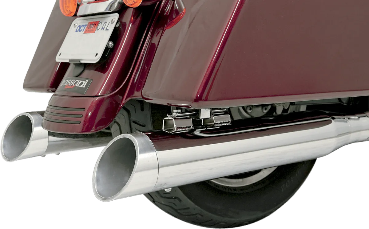 Bassani Manufacturing 1F742 4in. Quick Change Series Slip-Ons - Chrome