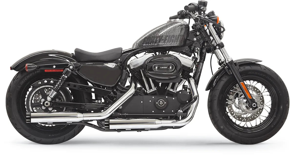 Bassani Manufacturing 1X17F 3in. Firepower Slip-Ons - Slash Cut - Chrome