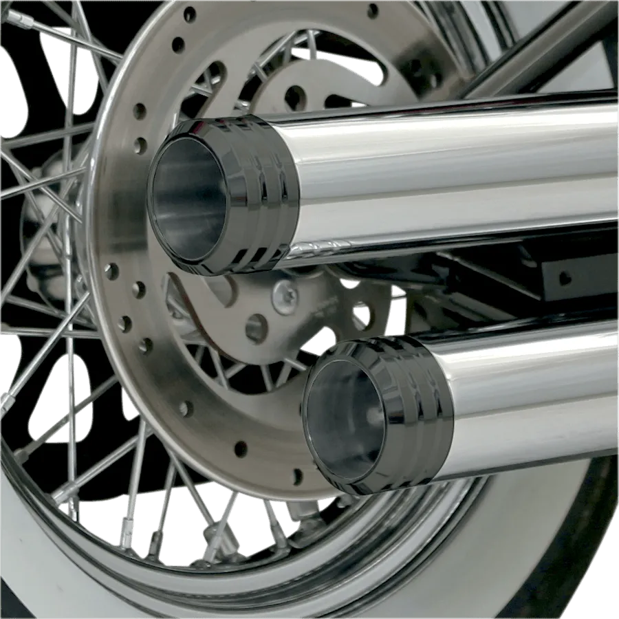 Bassani Manufacturing 1X17F 3in. Firepower Slip-Ons - Slash Cut - Chrome