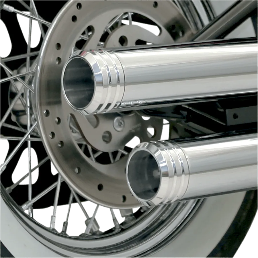 Bassani Manufacturing 1X17F 3in. Firepower Slip-Ons - Slash Cut - Chrome