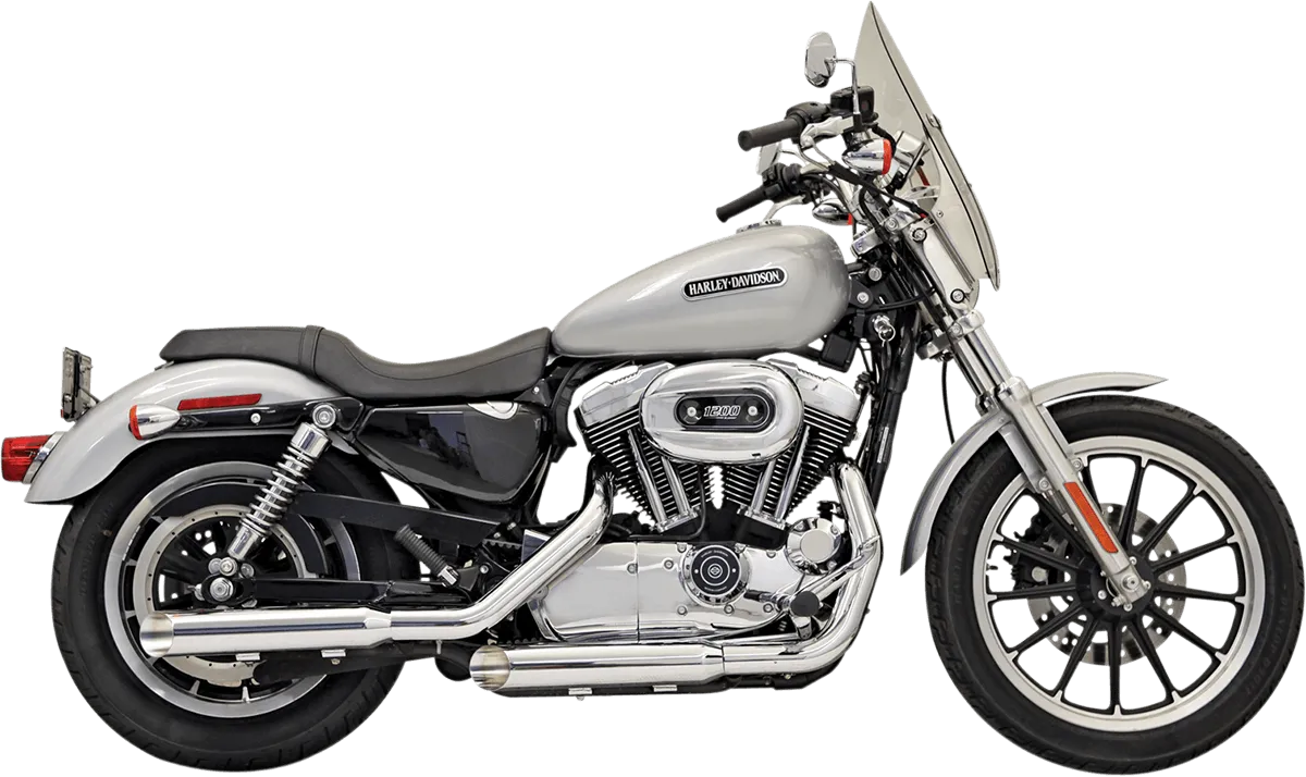 Bassani Manufacturing 1X17F 3in. Firepower Slip-Ons - Slash Cut - Chrome