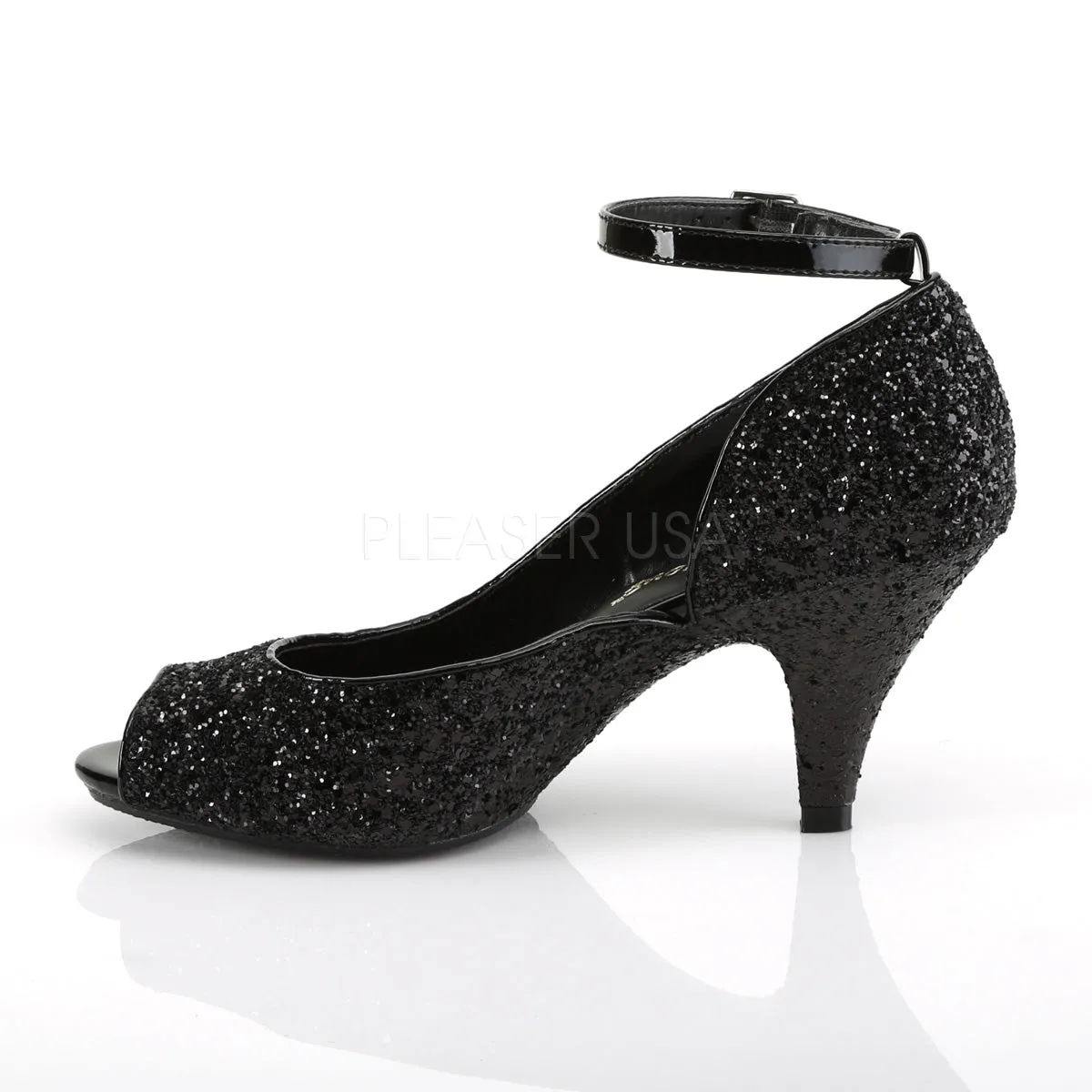 BELLE-381G  Black Glitter/Black Glitter