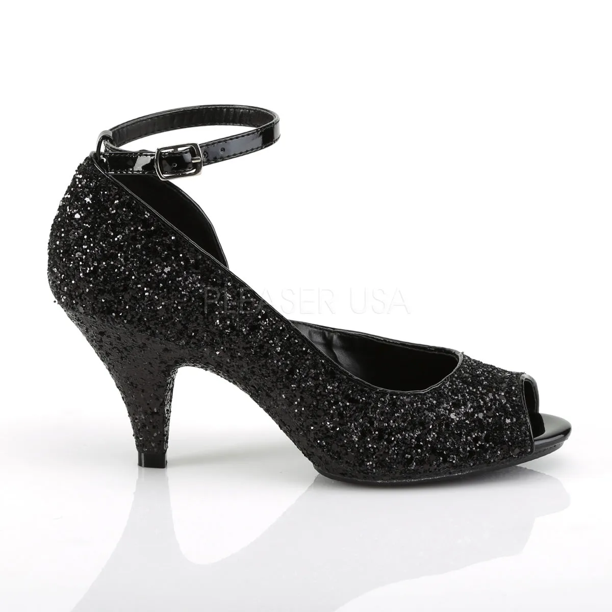 BELLE-381G  Black Glitter/Black Glitter