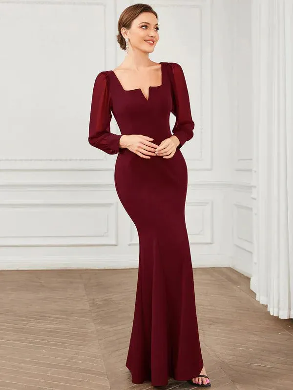 Bessie dress in burgundy with sleeve and split s6-8 Express NZ wide