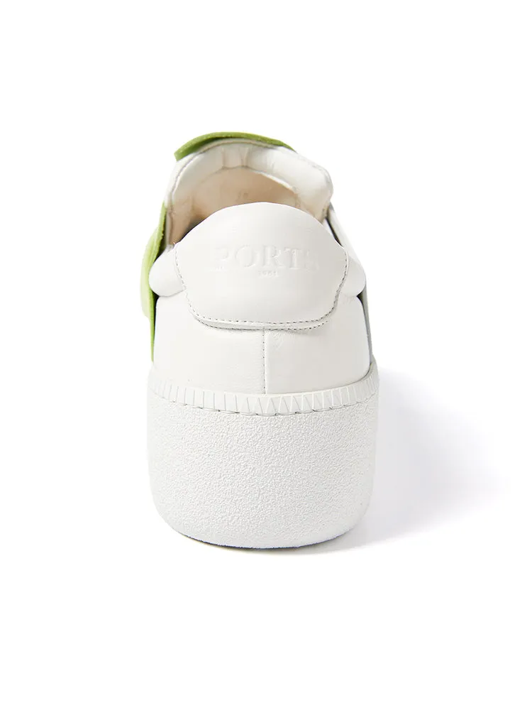 BI-Color, White & Pistachio Platform Iconic Bee Sneaker