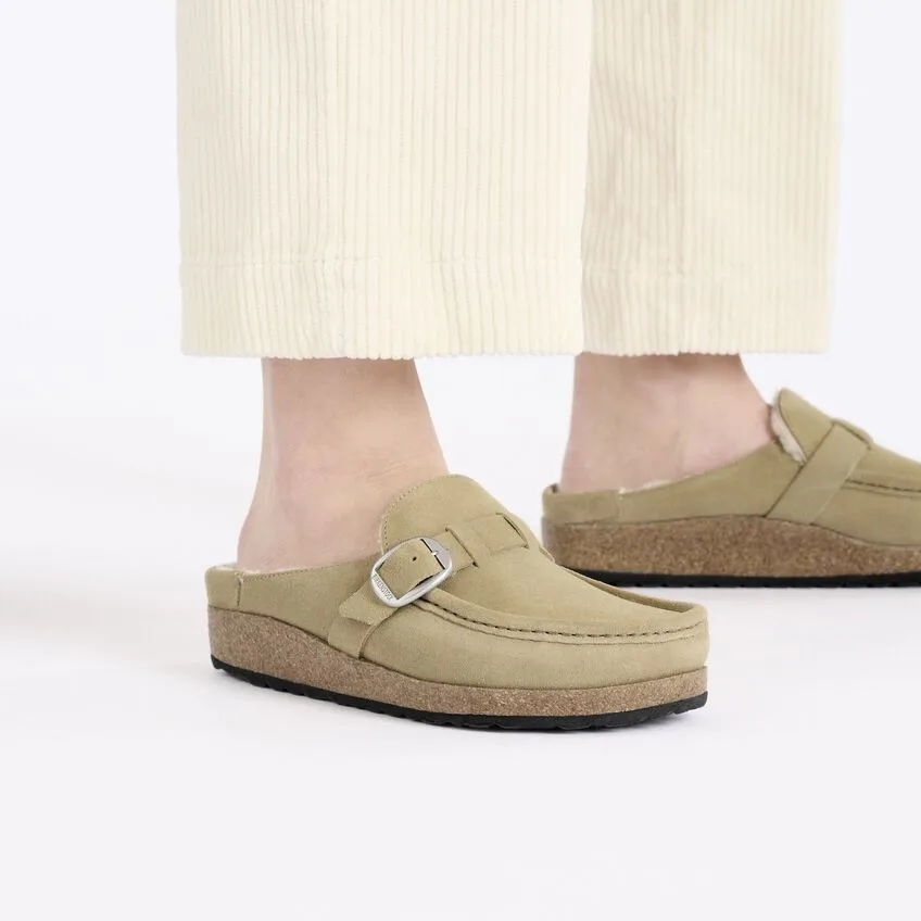 BIRKENSTOCK- BUCKLEY SHEARLING SUEDE LEATHER SHOE