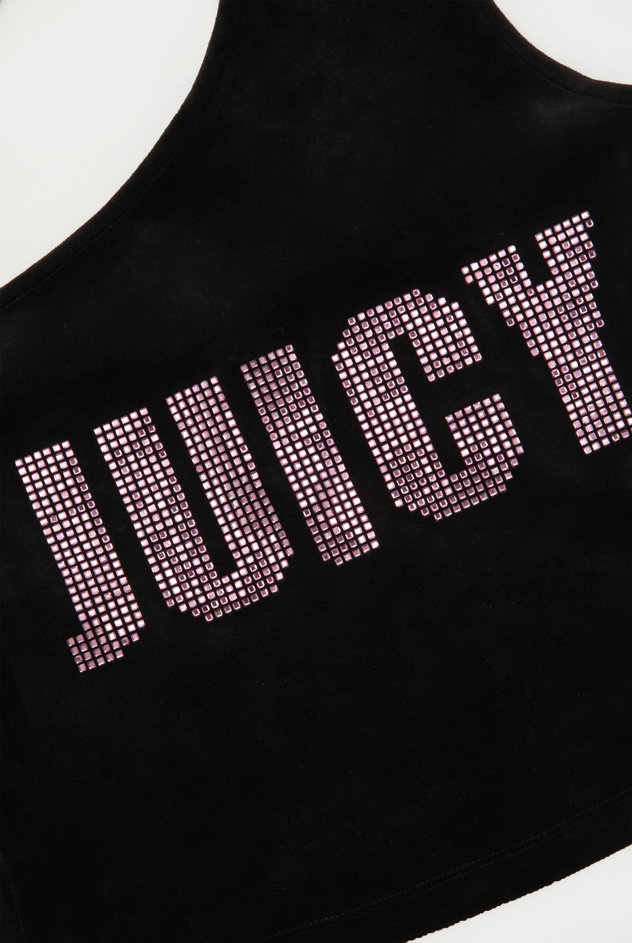 BLACK DIAMANTE  IMPACT ASYMMETRIC VELOUR TOP