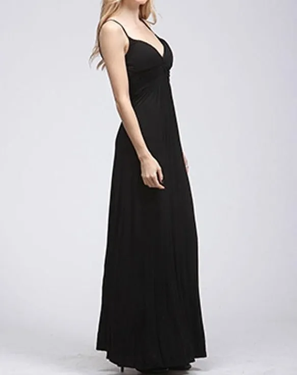 Black Empire Waist Maxi Dress