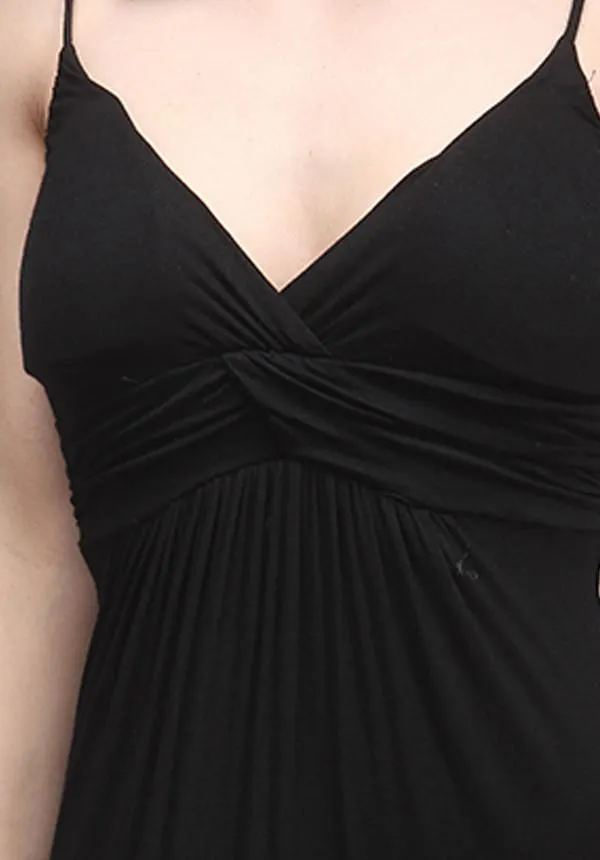 Black Empire Waist Maxi Dress