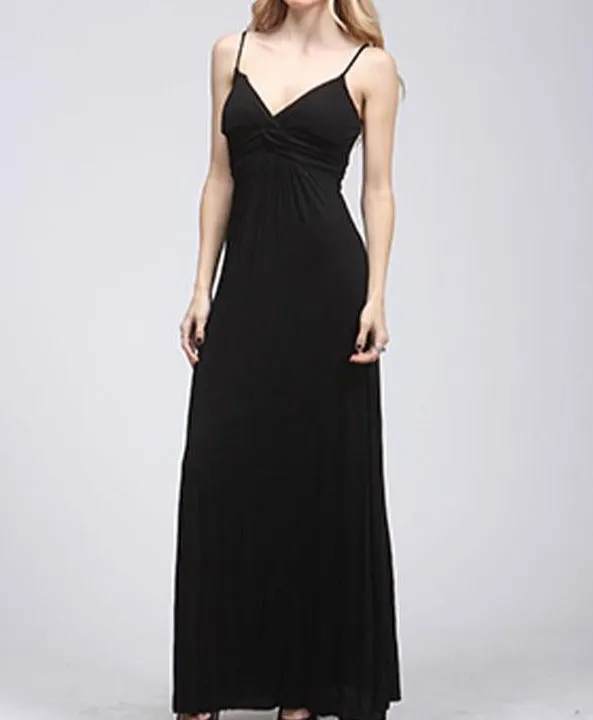 Black Empire Waist Maxi Dress