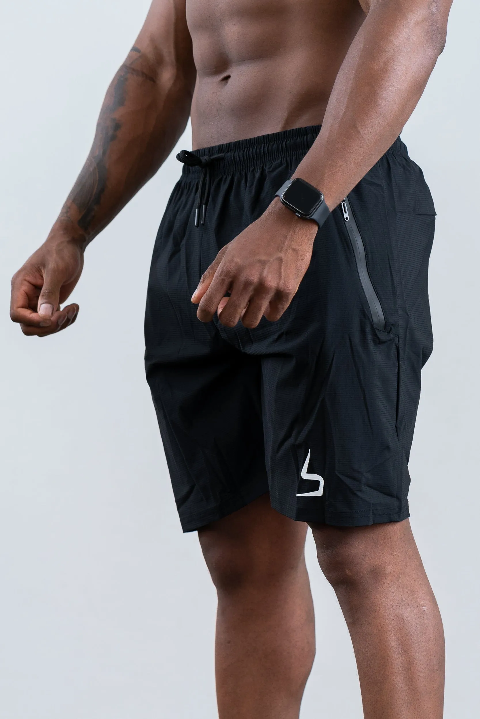 Black Pro Stretch Training Shorts