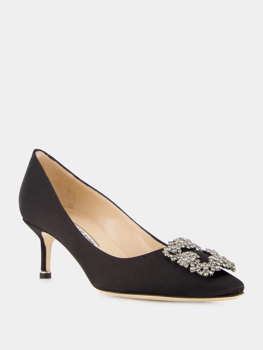 Black Satin Hangisi Pumps