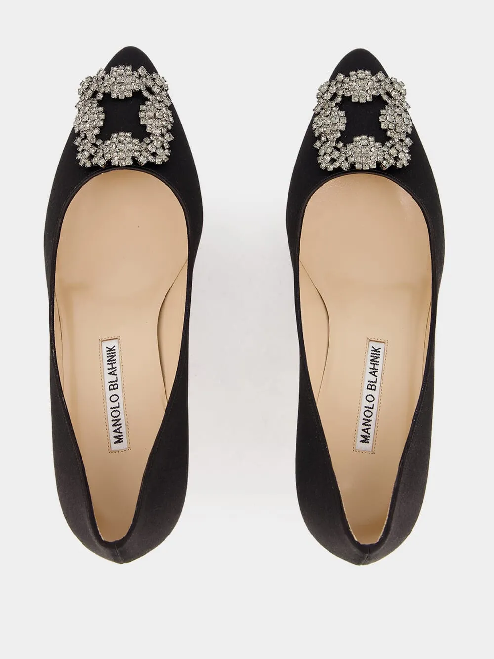 Black Satin Hangisi Pumps