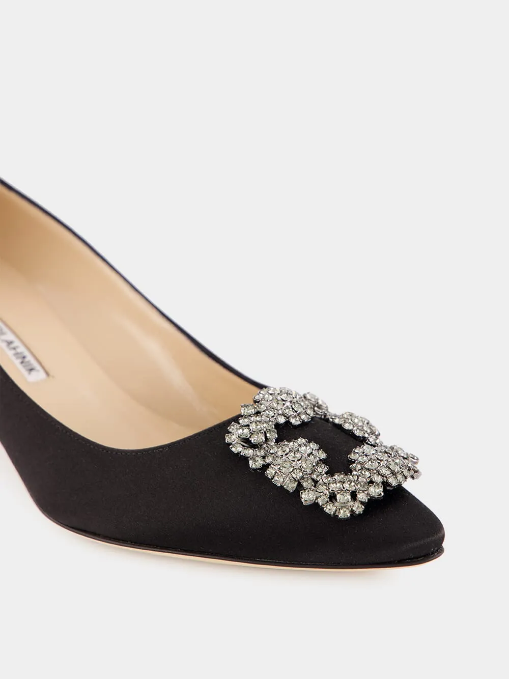 Black Satin Hangisi Pumps
