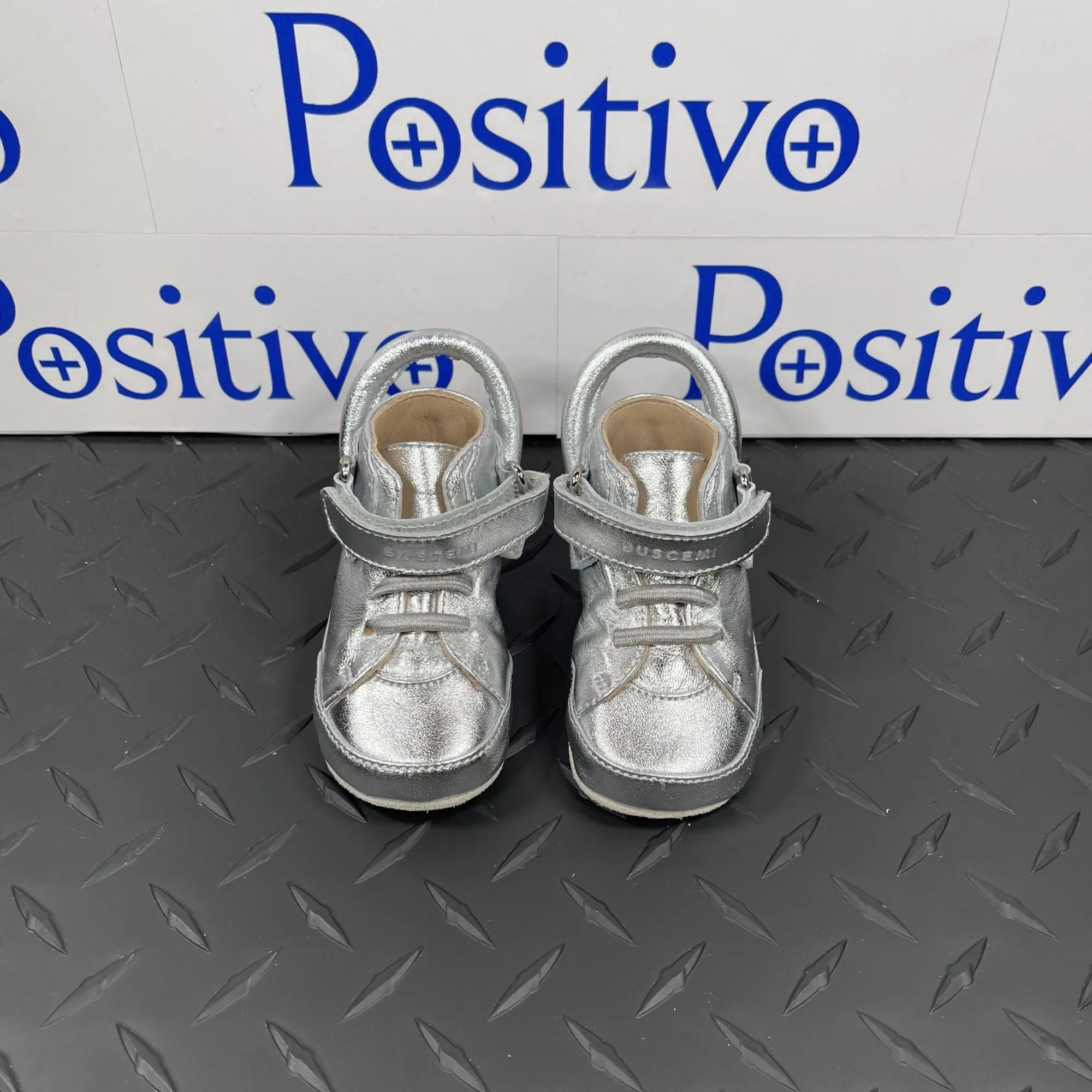 Buscemi 100MM Baby Platinum Leather Sneakers