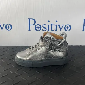 Buscemi 100MM Kid Metal Silver Leather Sneakers