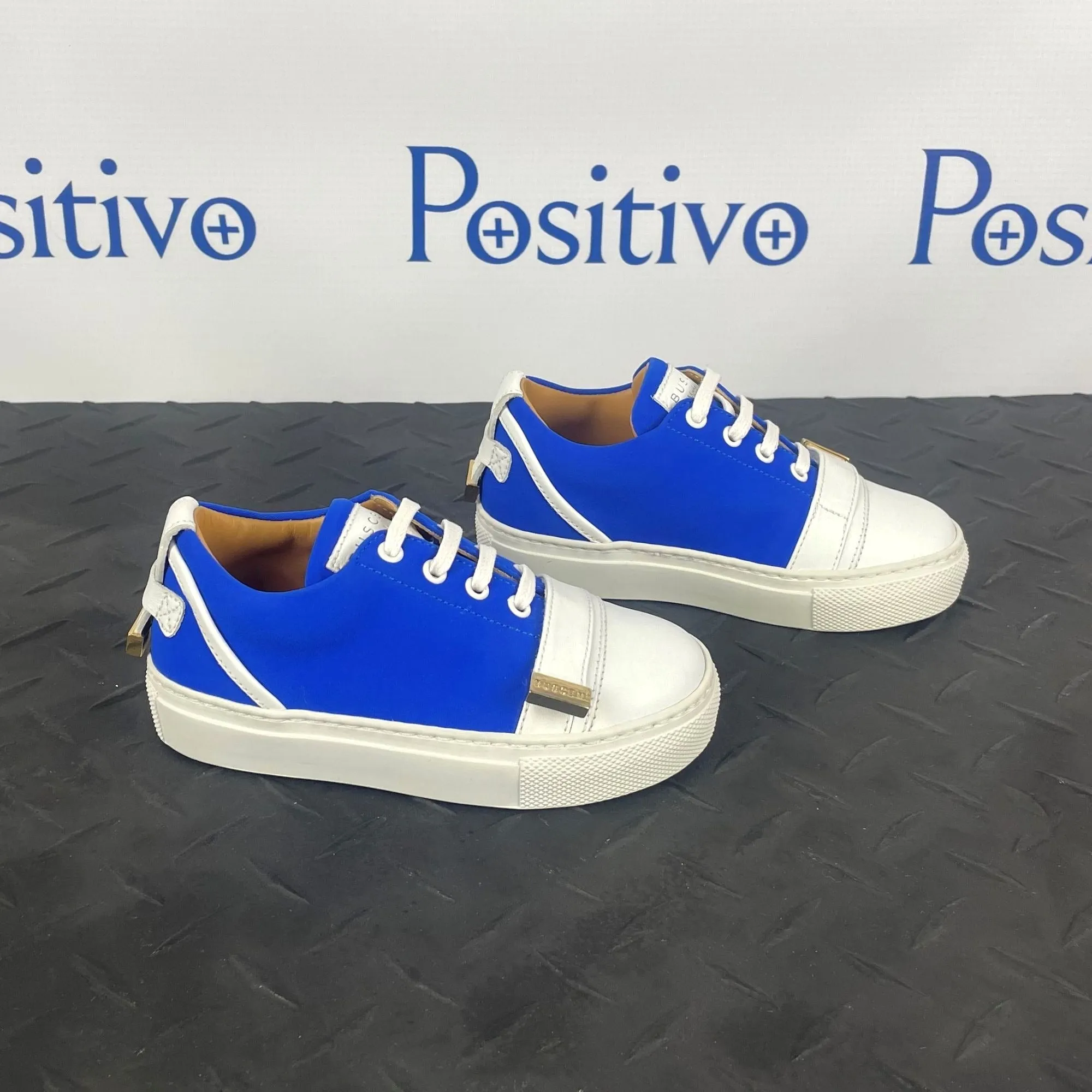 Buscemi 50MM Kid Licra Bluette Leather Sneakers