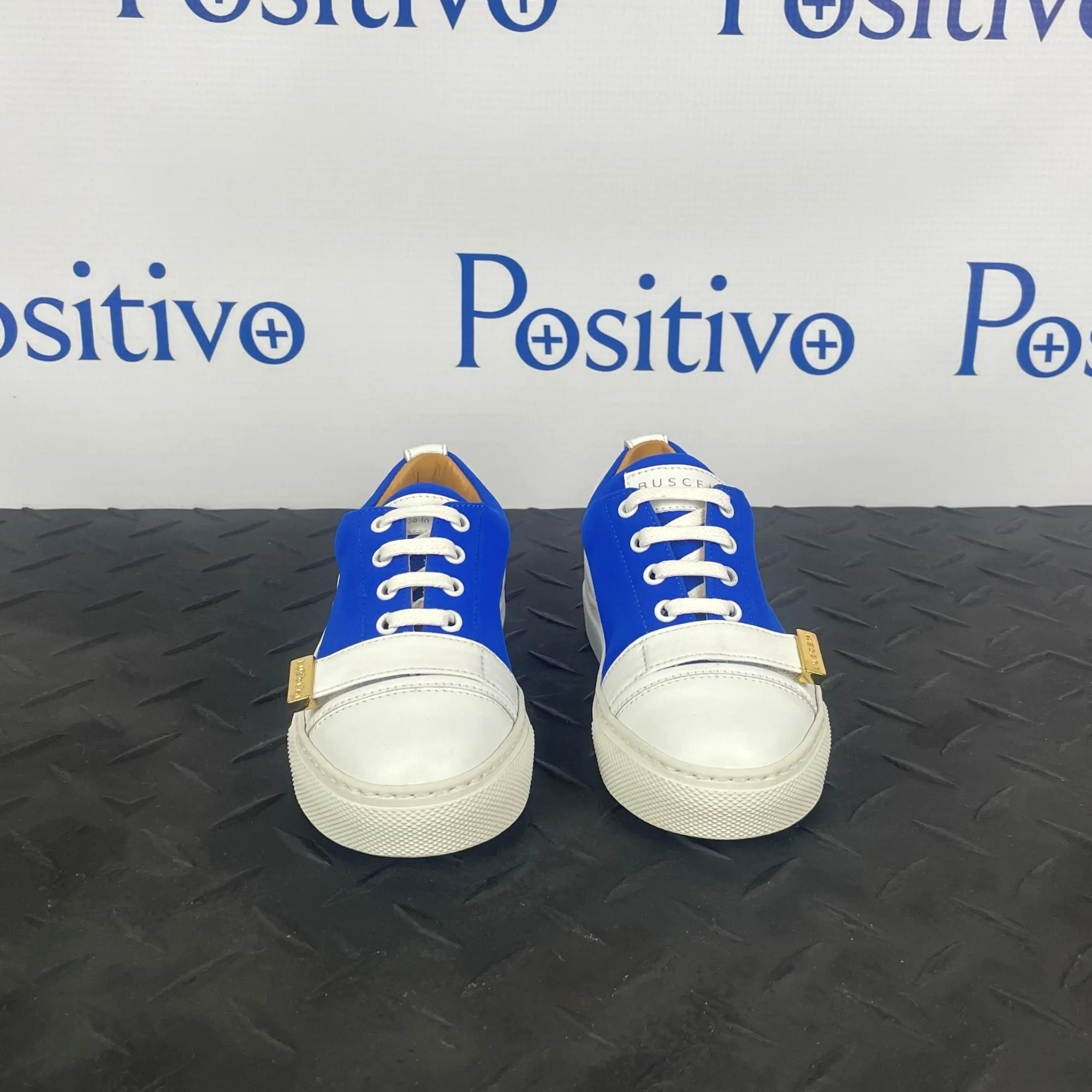 Buscemi 50MM Kid Licra Bluette Leather Sneakers