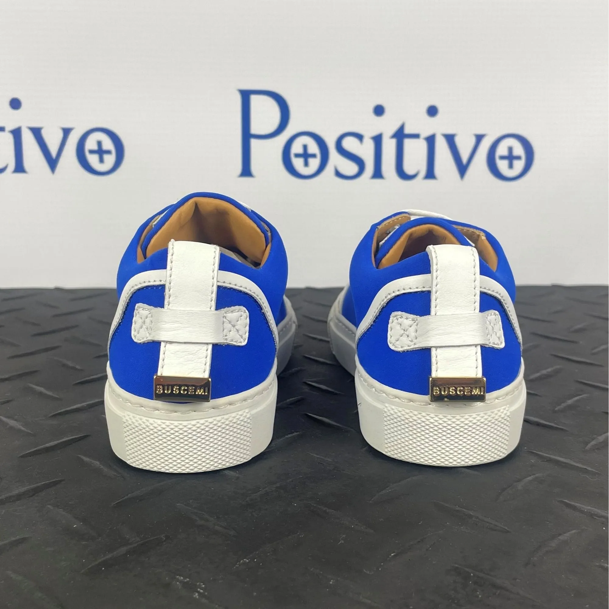 Buscemi 50MM Kid Licra Bluette Leather Sneakers