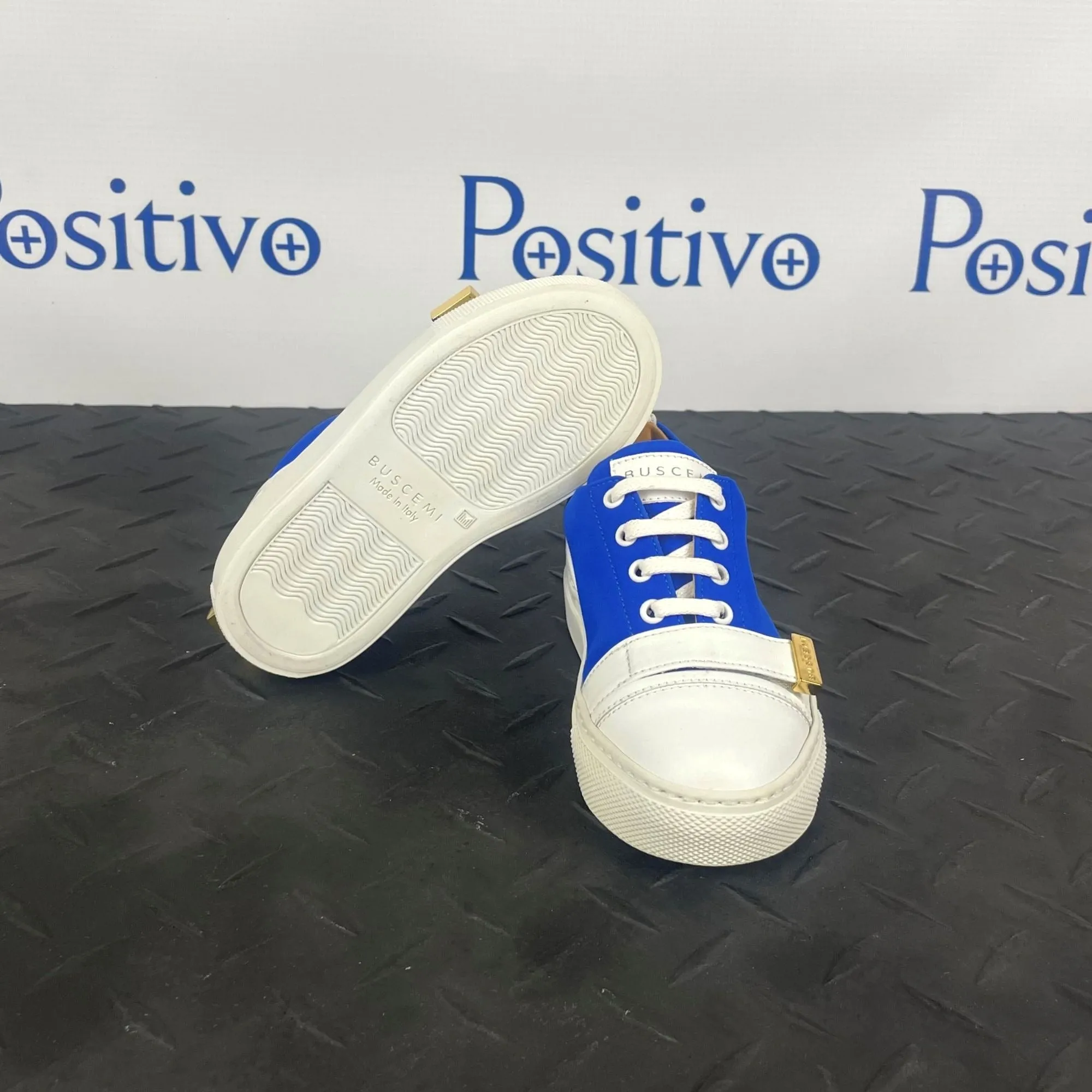 Buscemi 50MM Kid Licra Bluette Leather Sneakers