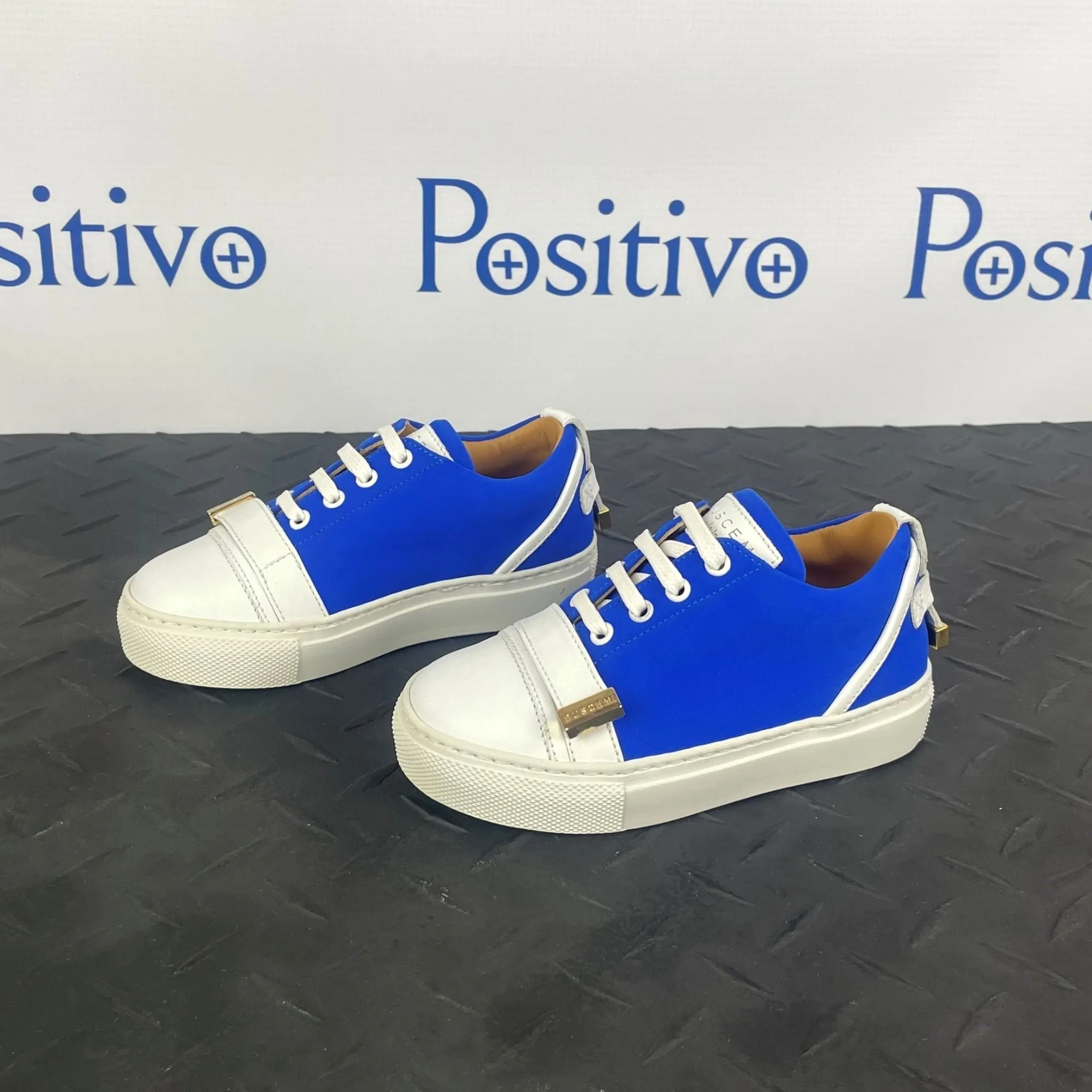 Buscemi 50MM Kid Licra Bluette Leather Sneakers