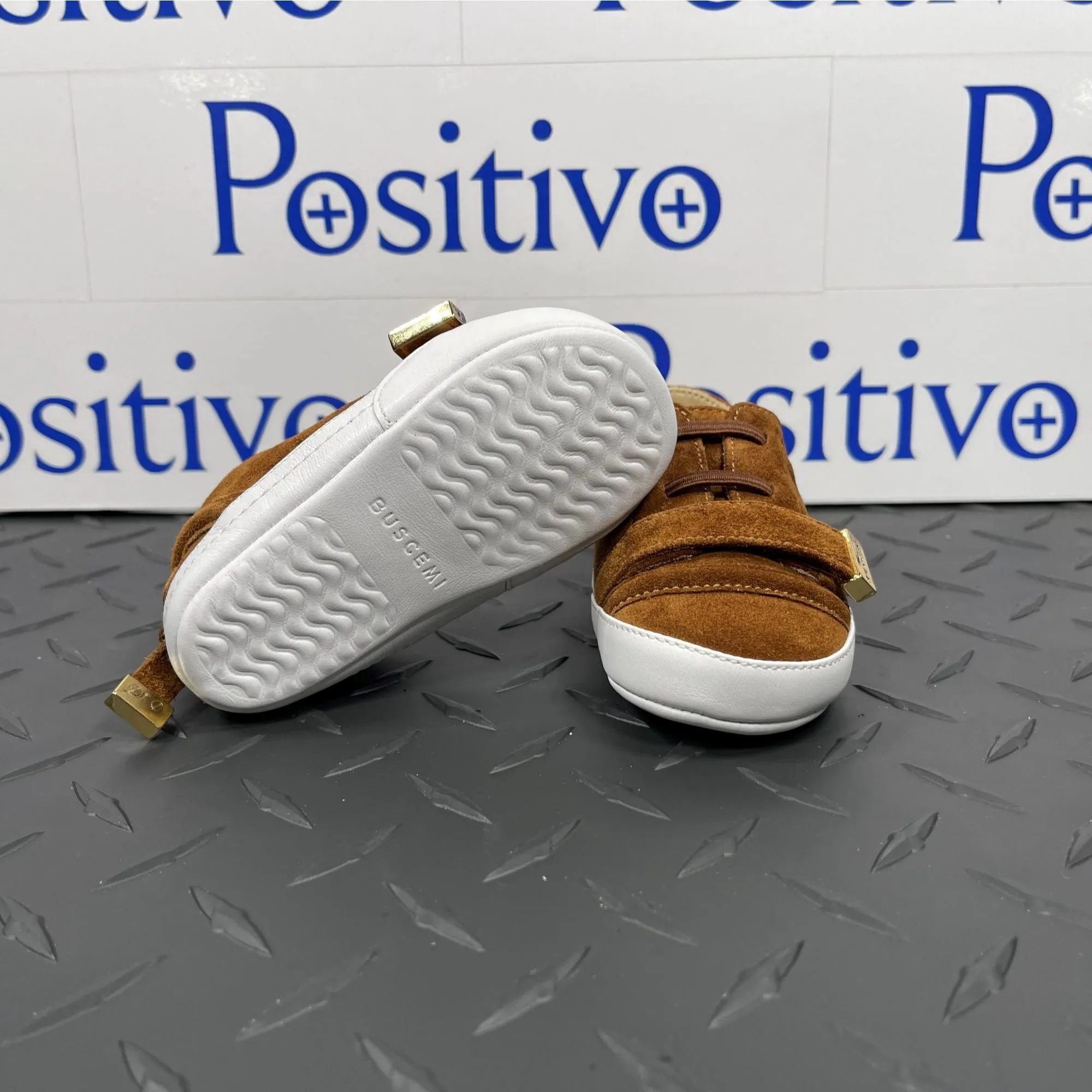 Buscemi 50MM Strap Baby Ippocastano Suede Sneakers