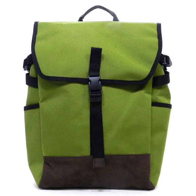 Canvas L backpack Bag I Pad laptop form Pockets Blanc Belt Olive Green flap over
