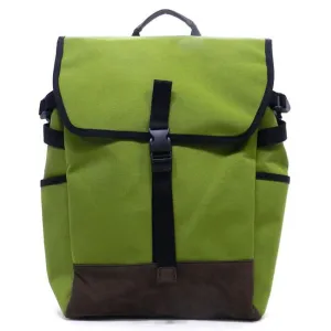 Canvas L backpack Bag I Pad laptop form Pockets Blanc Belt Olive Green flap over