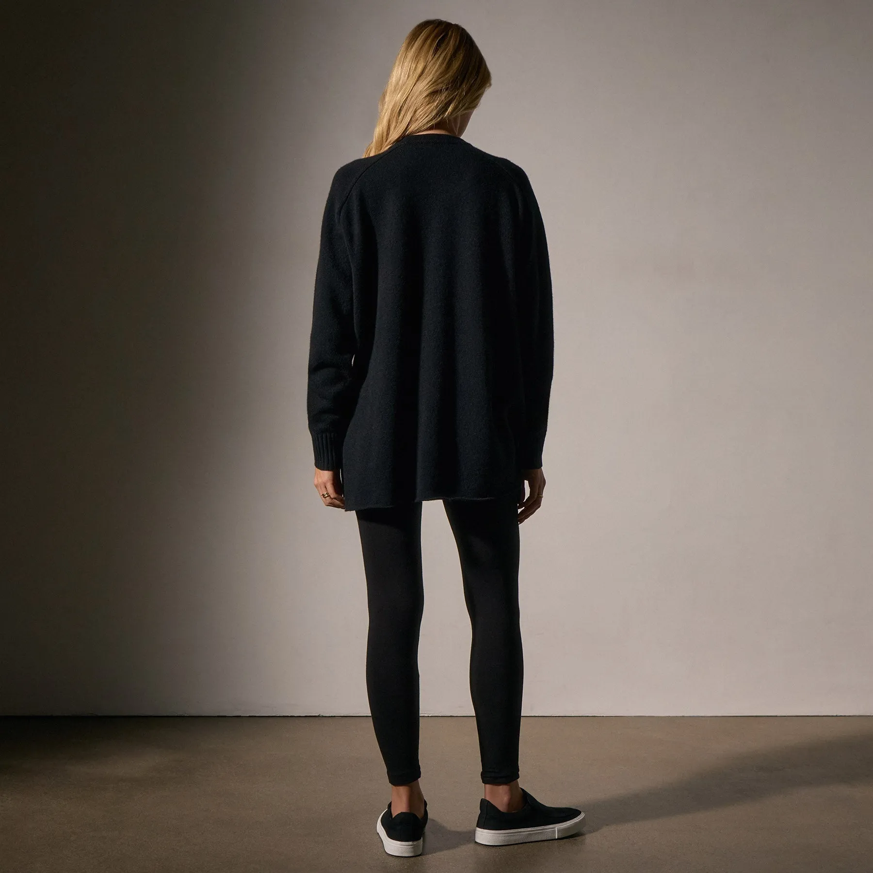 Cashmere Side Split Tunic - Black