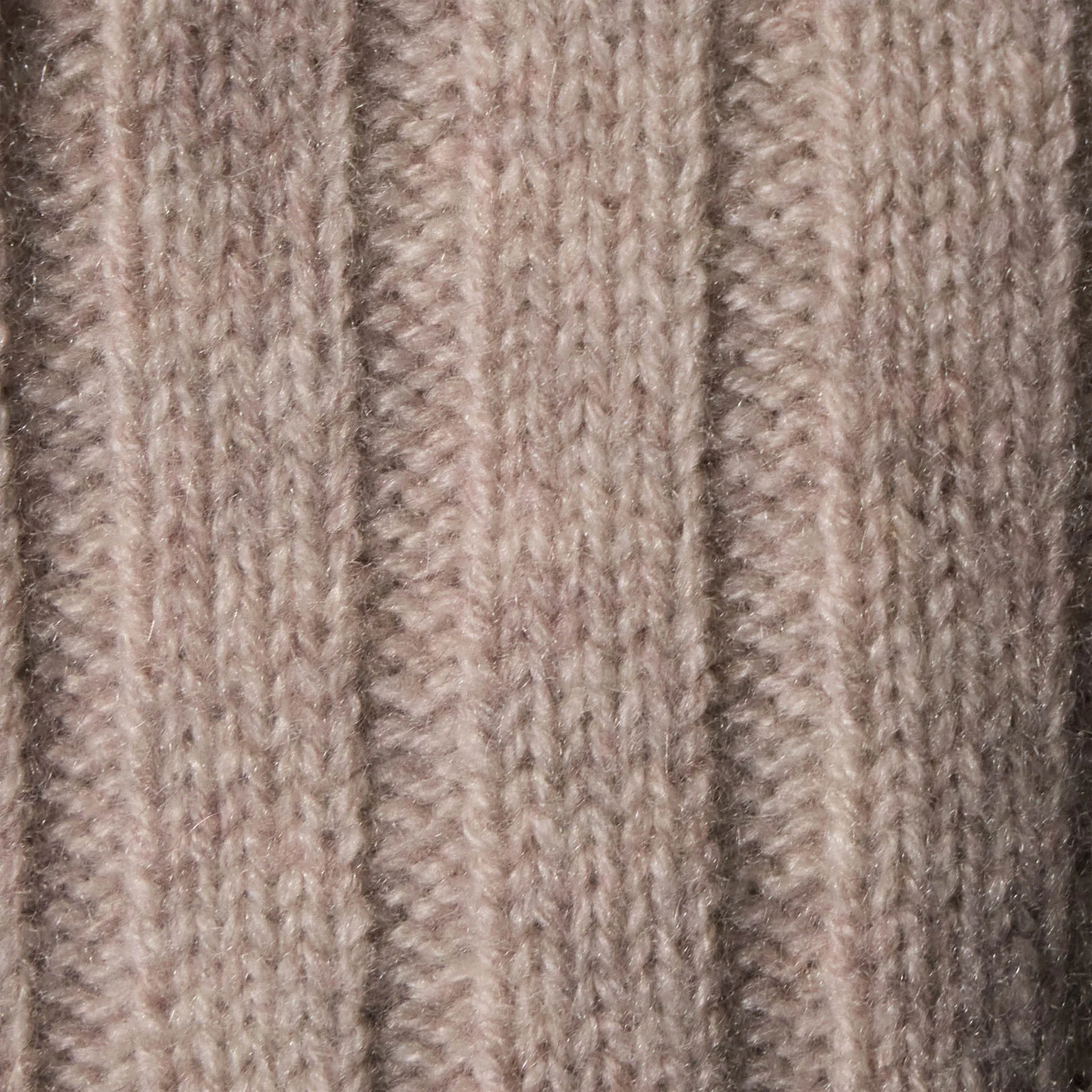 Cashmere Wide Ribbed Hoodie - Soft Beige