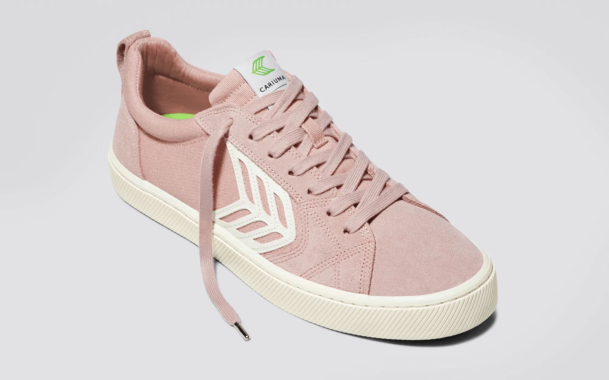 CATIBA PRO Low Rose Suede and Canvas Ivory Logo Sneaker Women