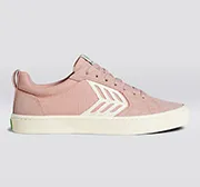 CATIBA PRO Low Rose Suede and Canvas Ivory Logo Sneaker Women